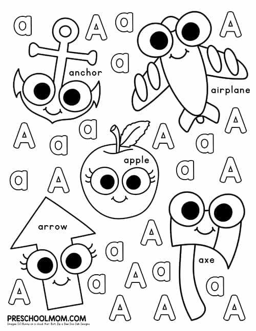 free letter a worksheets for preschool