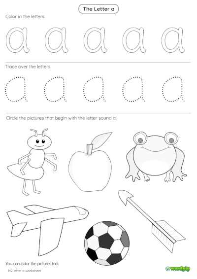 free letter a worksheets for preschool
