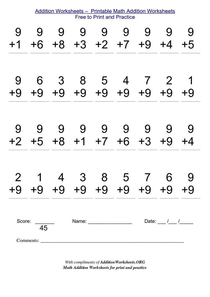 free math worksheets printable