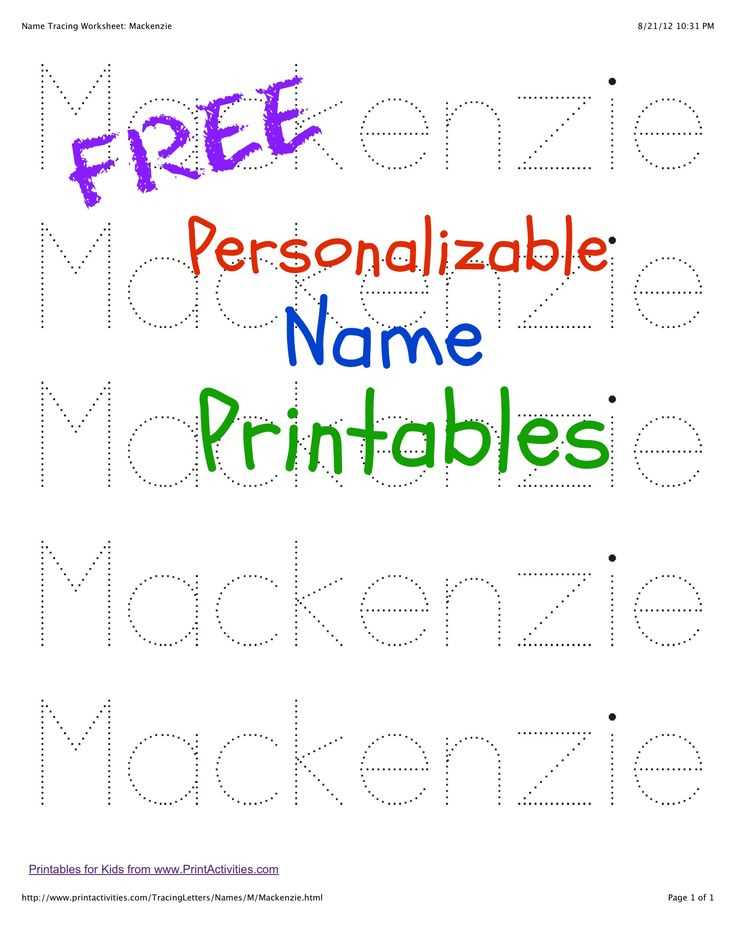 free name tracing worksheet generator
