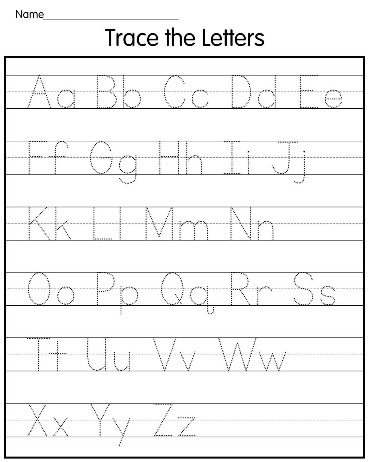 free name tracing worksheets kidzone