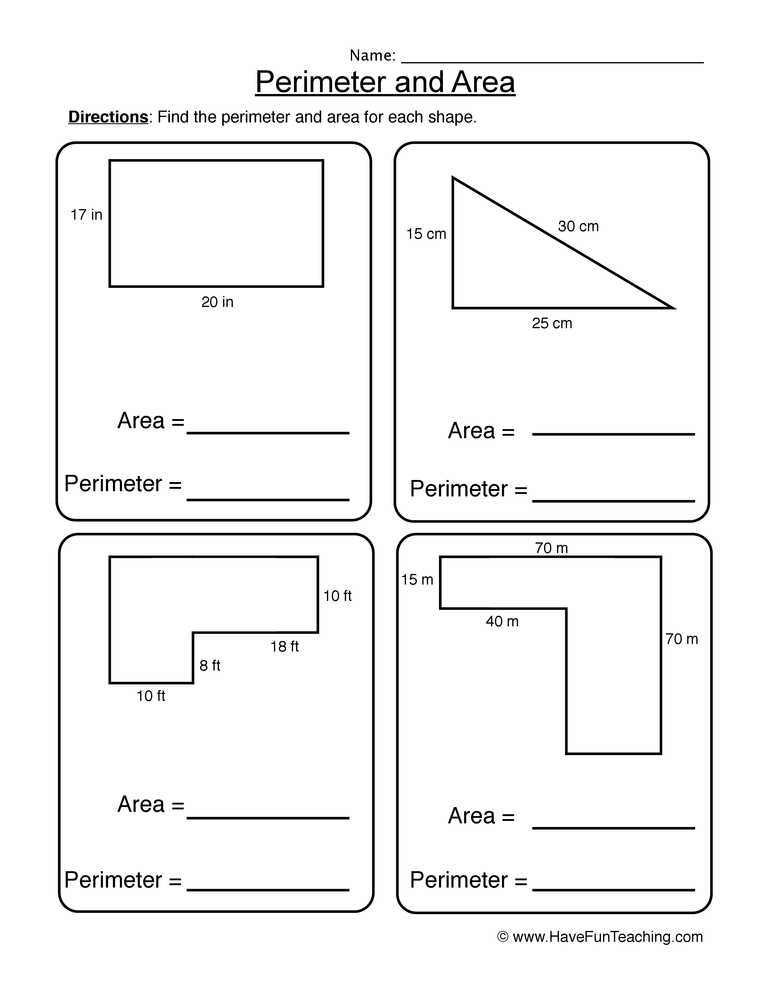 free perimeter worksheets