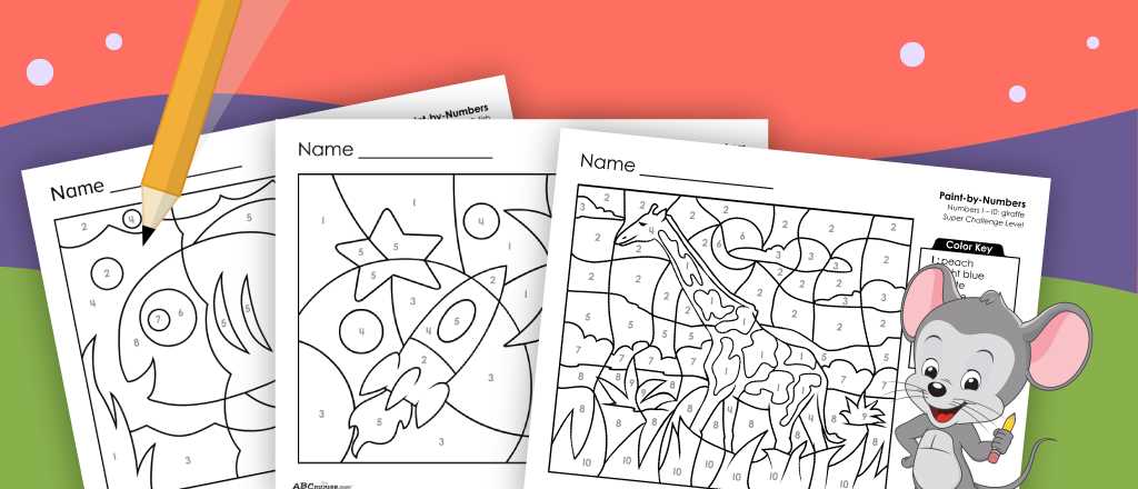 free printable color by number worksheets