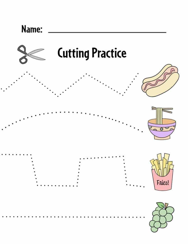 free printable cutting worksheets