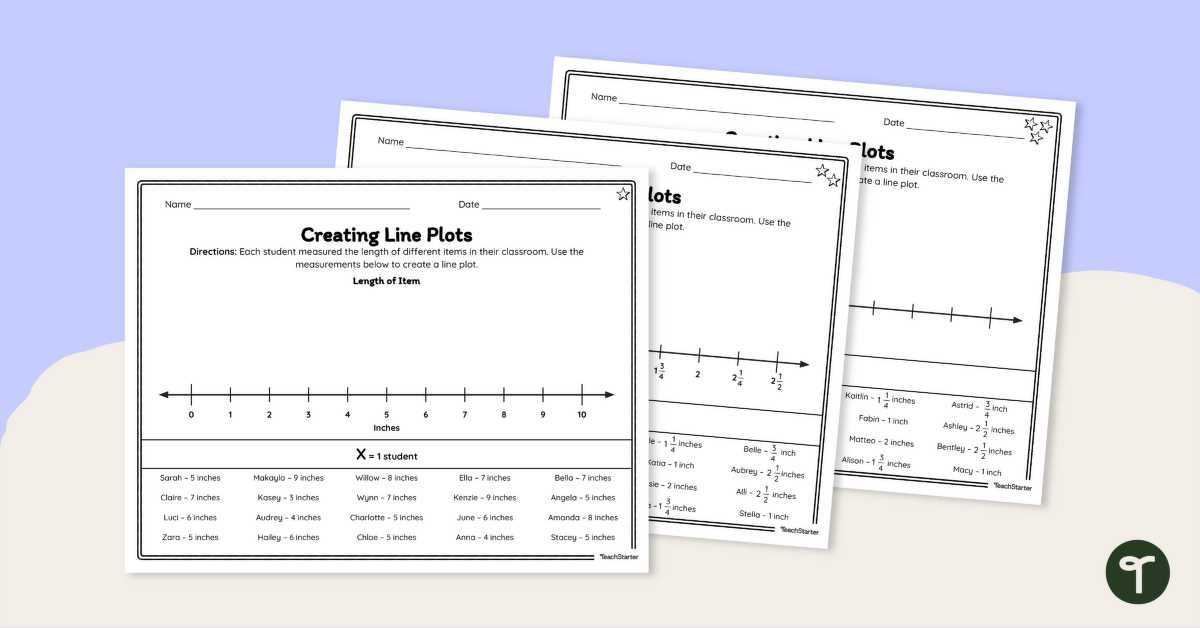 free printable line plot worksheets