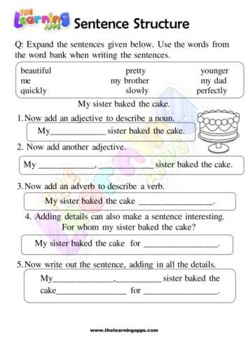 free printable sentence building worksheets