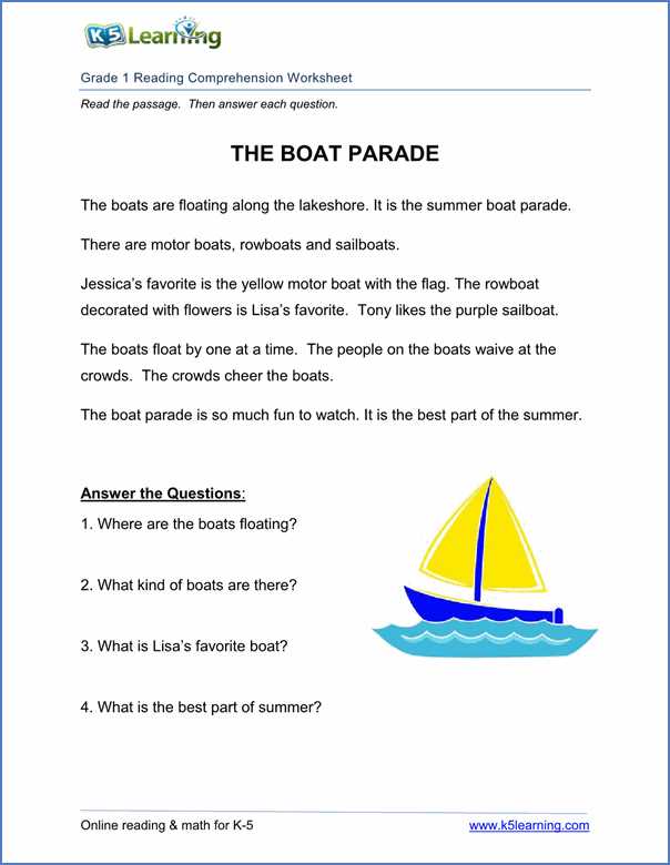 free reading comprehension worksheets