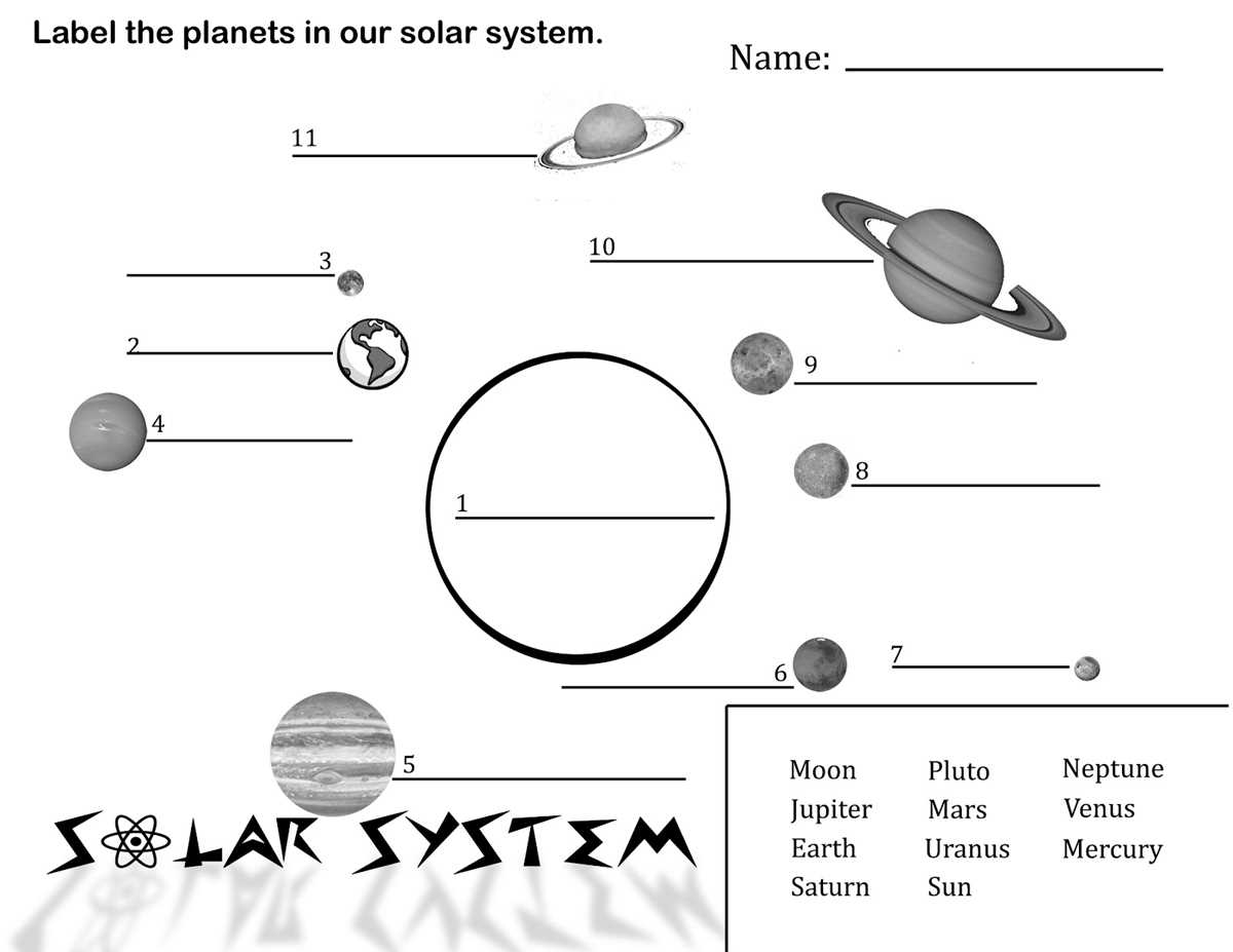 free solar system worksheets