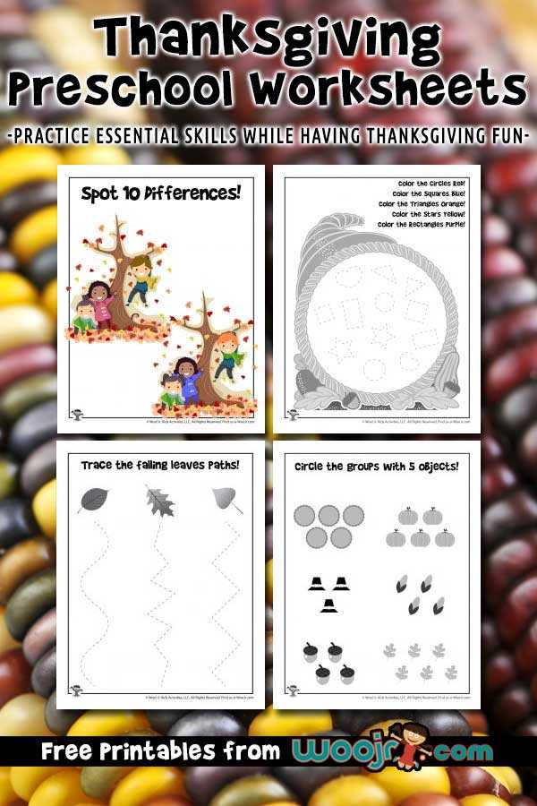 free thanksgiving worksheets for preschool