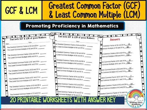 gcf worksheets grade 6