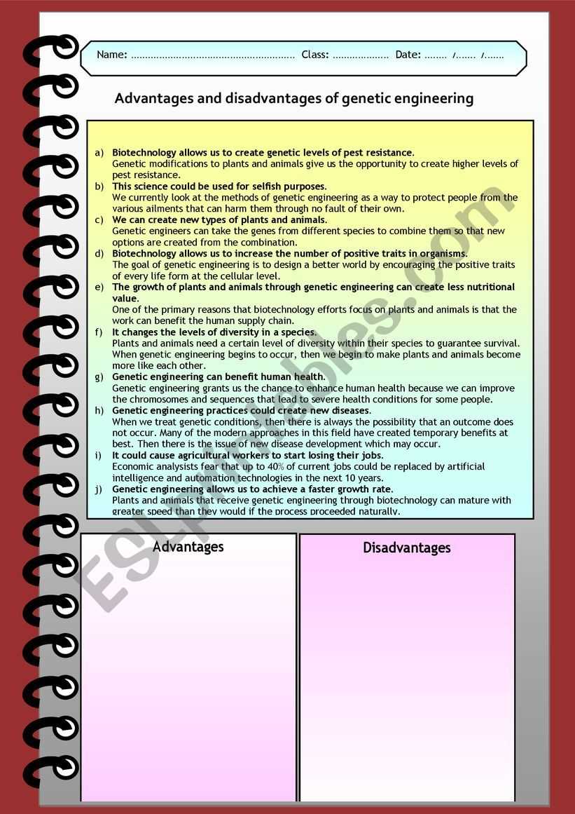 genetic engineering worksheet