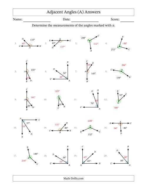 geometry angle relationship worksheet