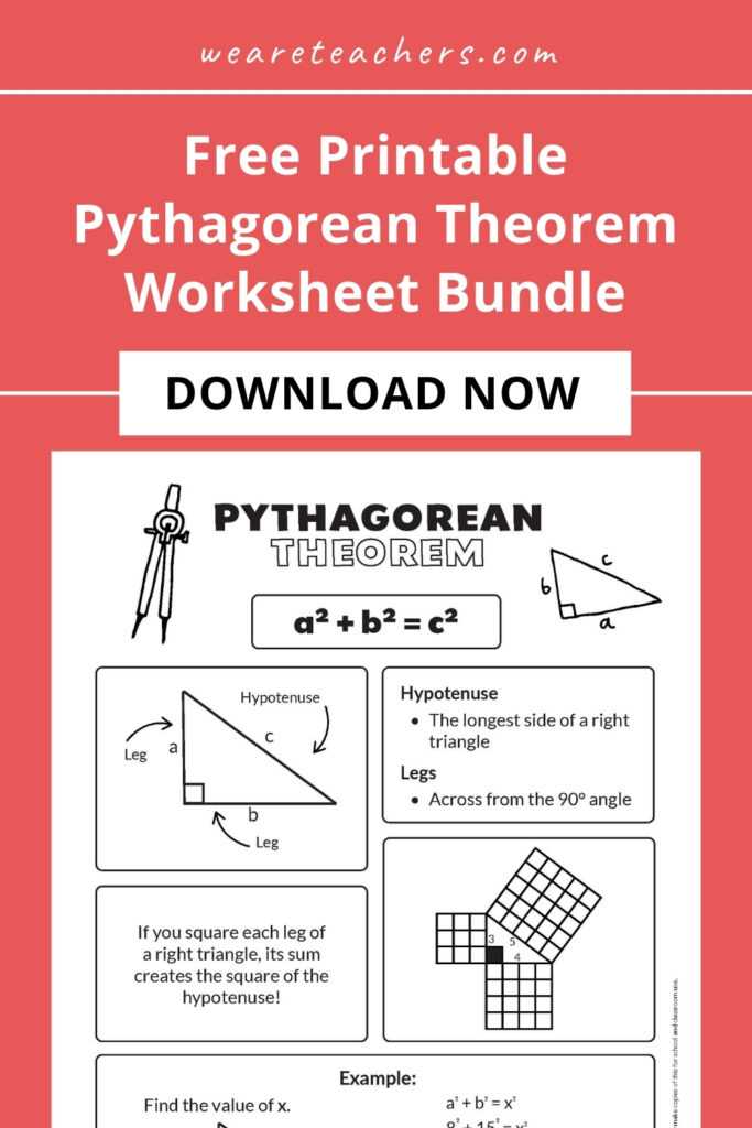 geometry pythagorean theorem worksheet