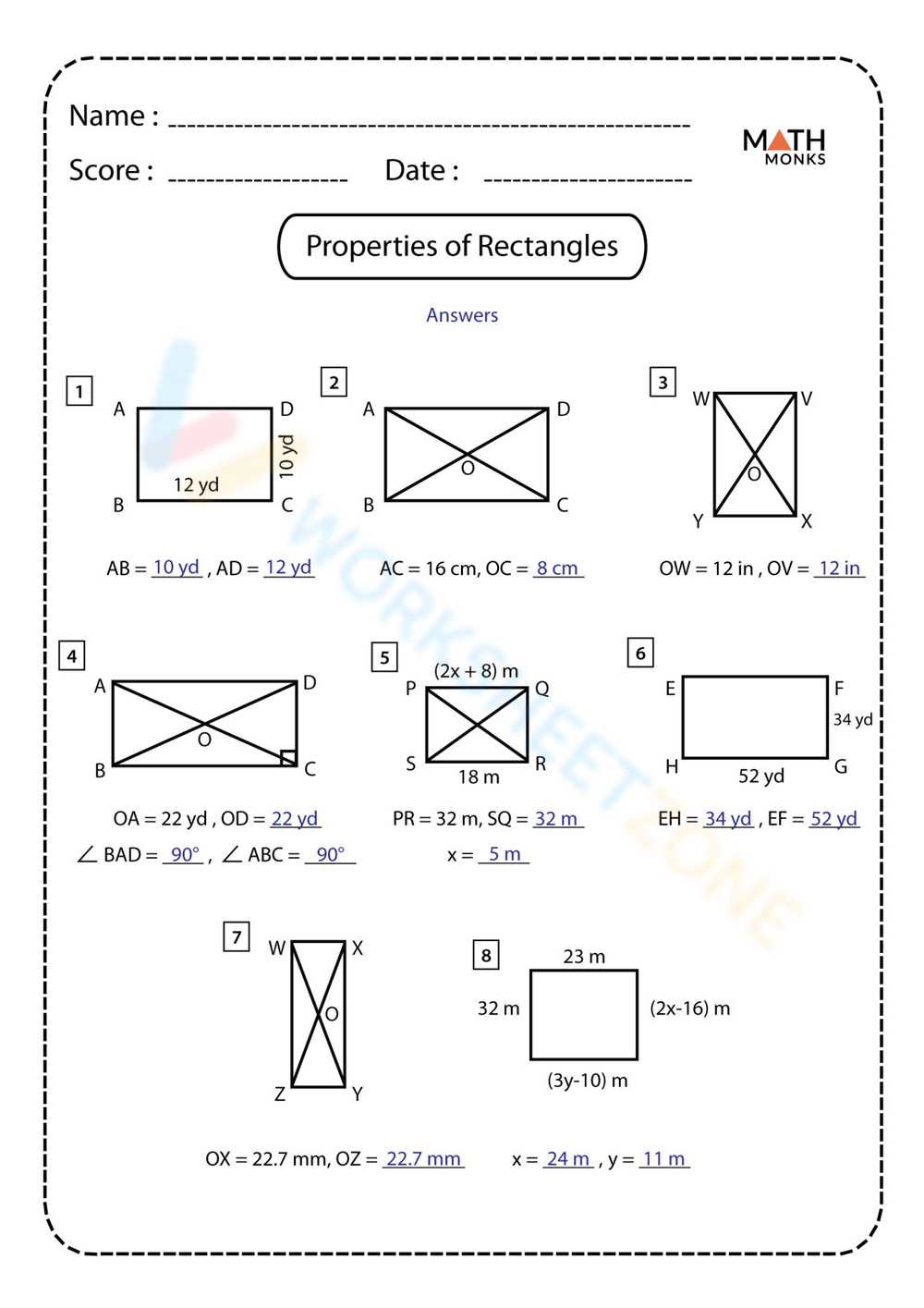 geometry worksheets for 5th grade