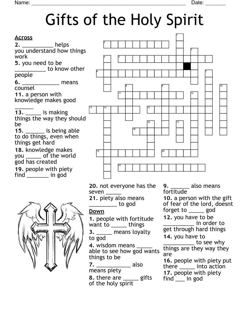 gifts of the holy spirit worksheet free