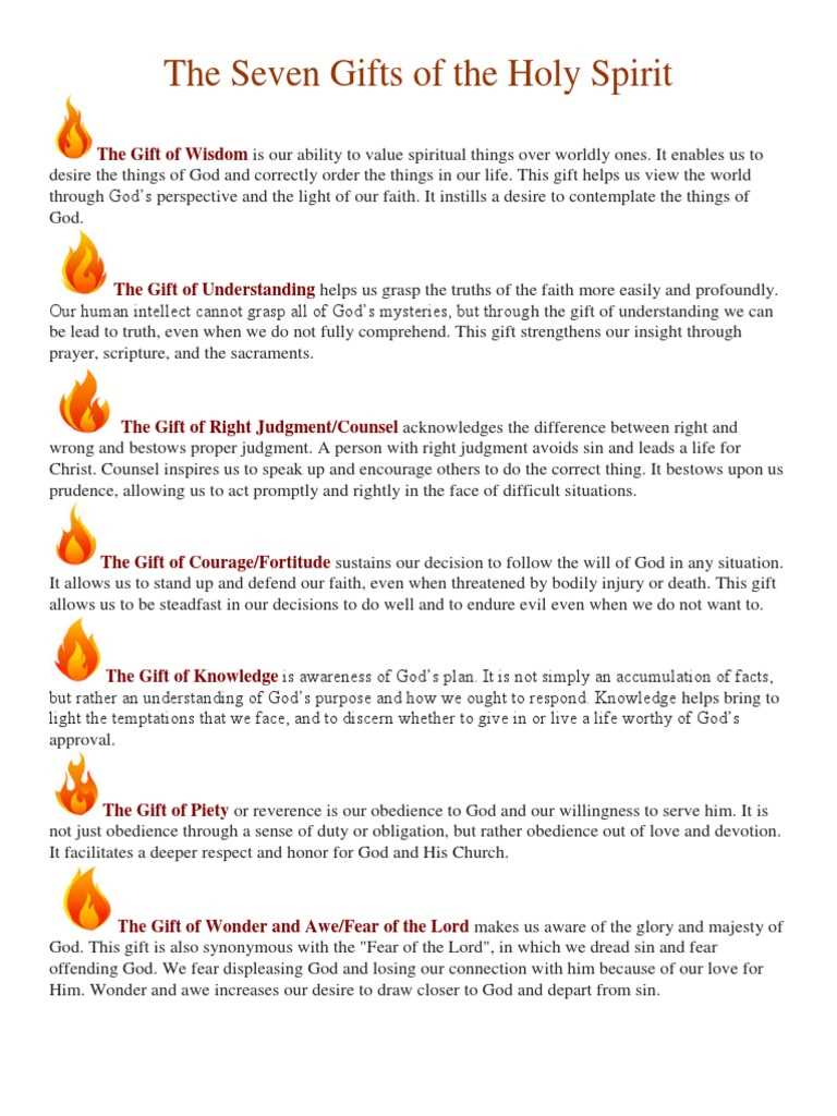 gifts of the holy spirit worksheet free