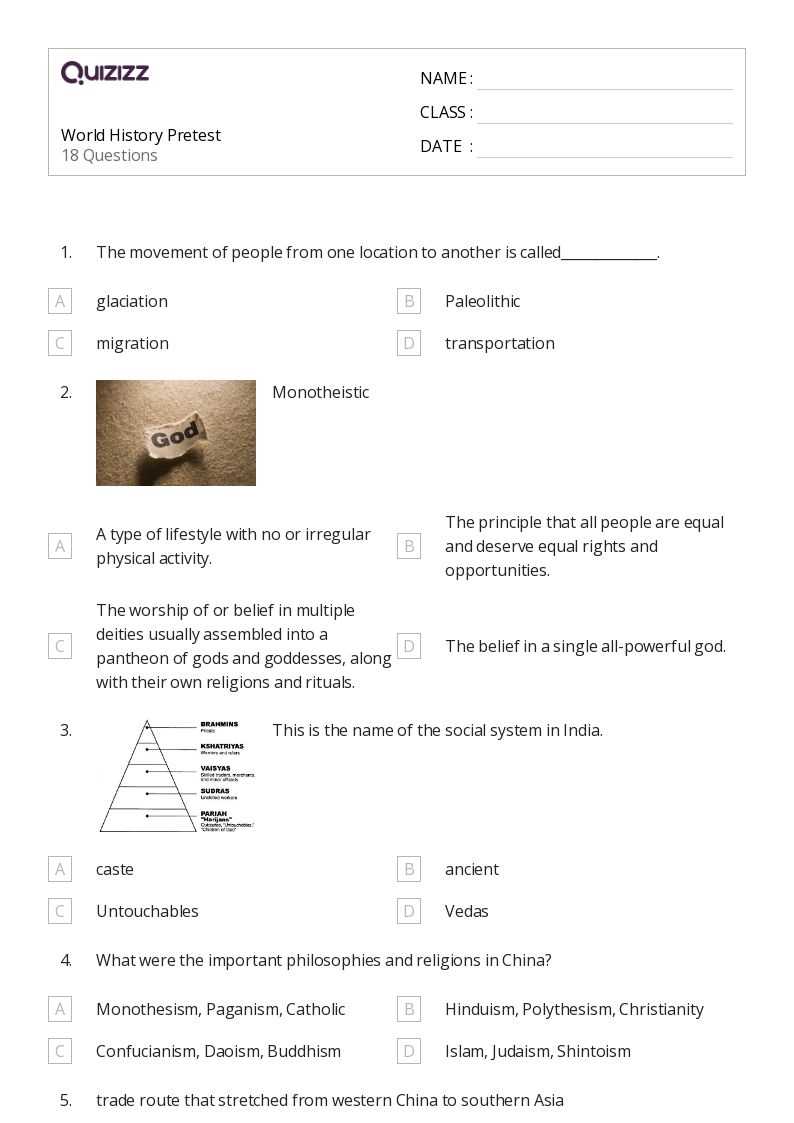 global history worksheets