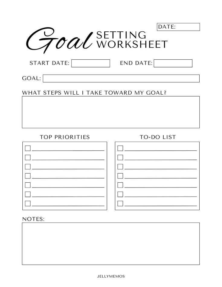 goal planner worksheet