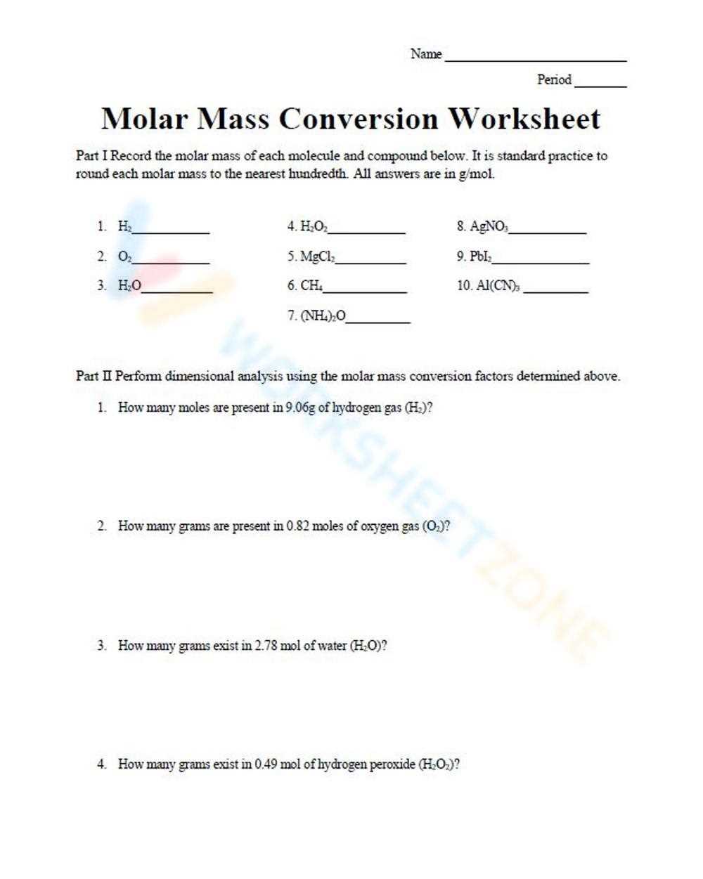 grams to particles conversion worksheet