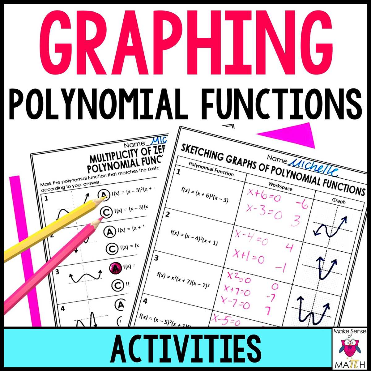 graphing polynomial functions worksheets