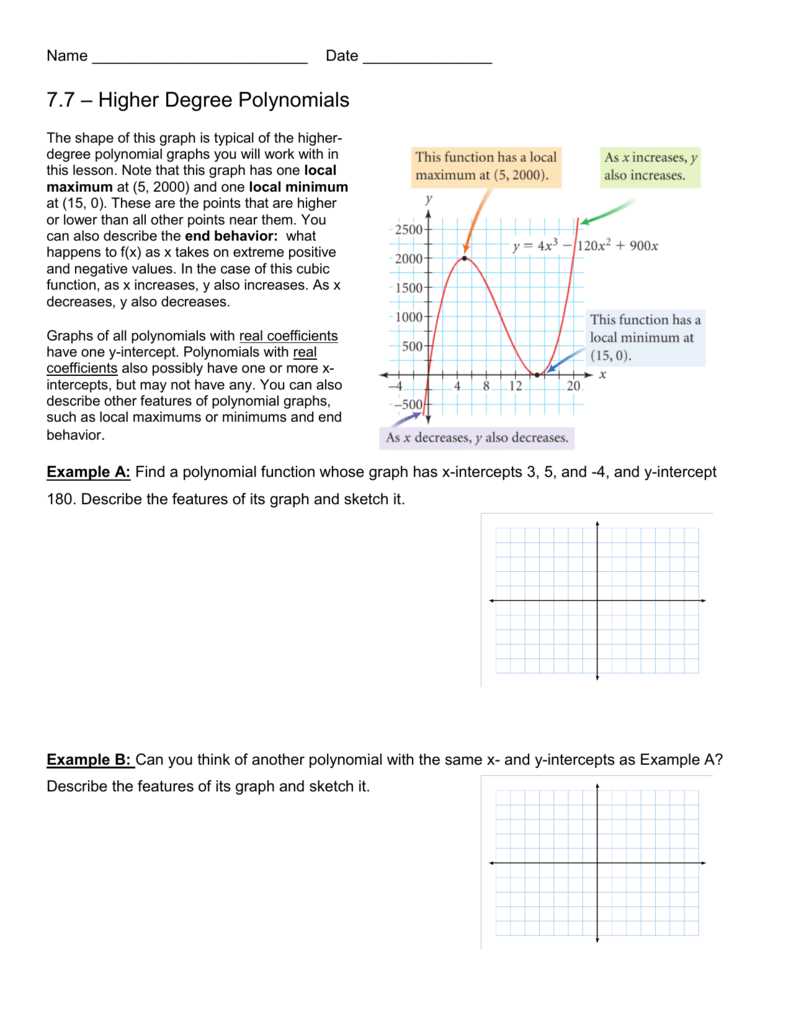 graphing polynomials worksheet