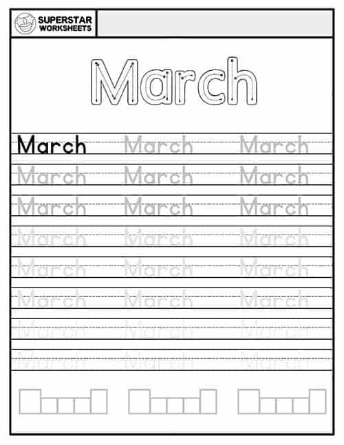 group the january february and march worksheets