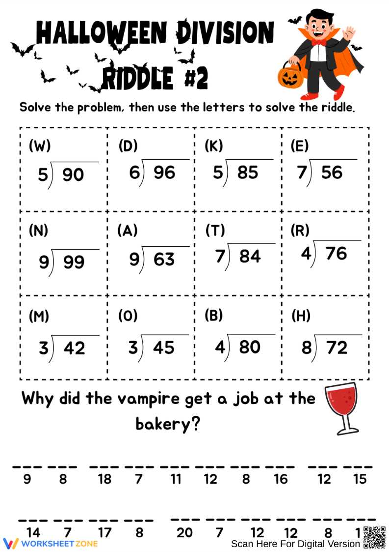 halloween division worksheets