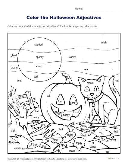 halloween ela worksheets
