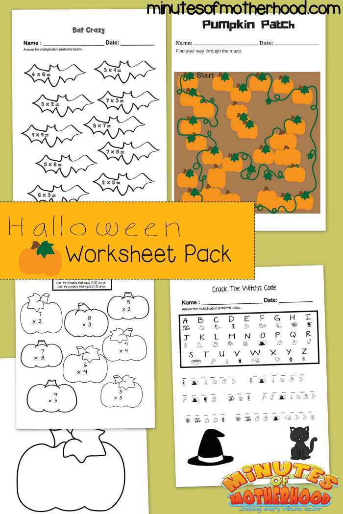 halloween themed worksheets