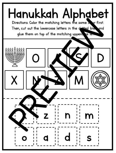 hanukkah worksheets for preschool