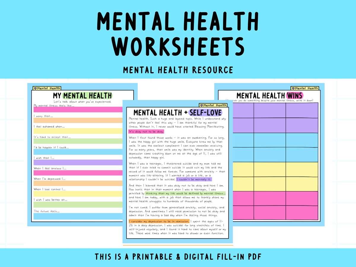 health worksheets