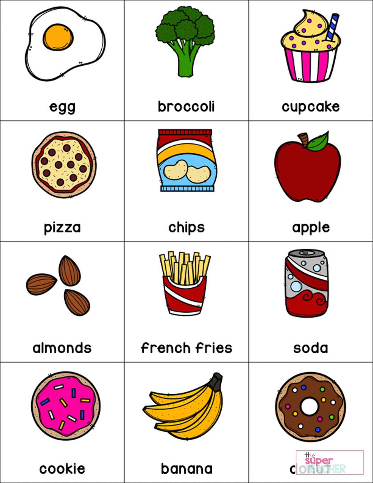 healthy vs unhealthy foods worksheet