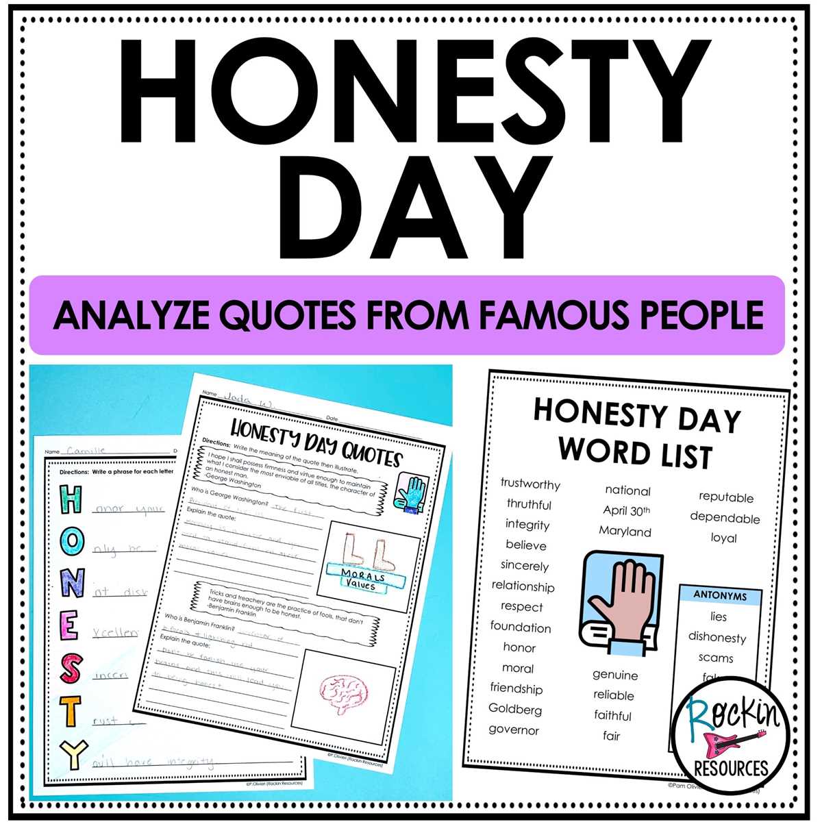 honesty worksheet
