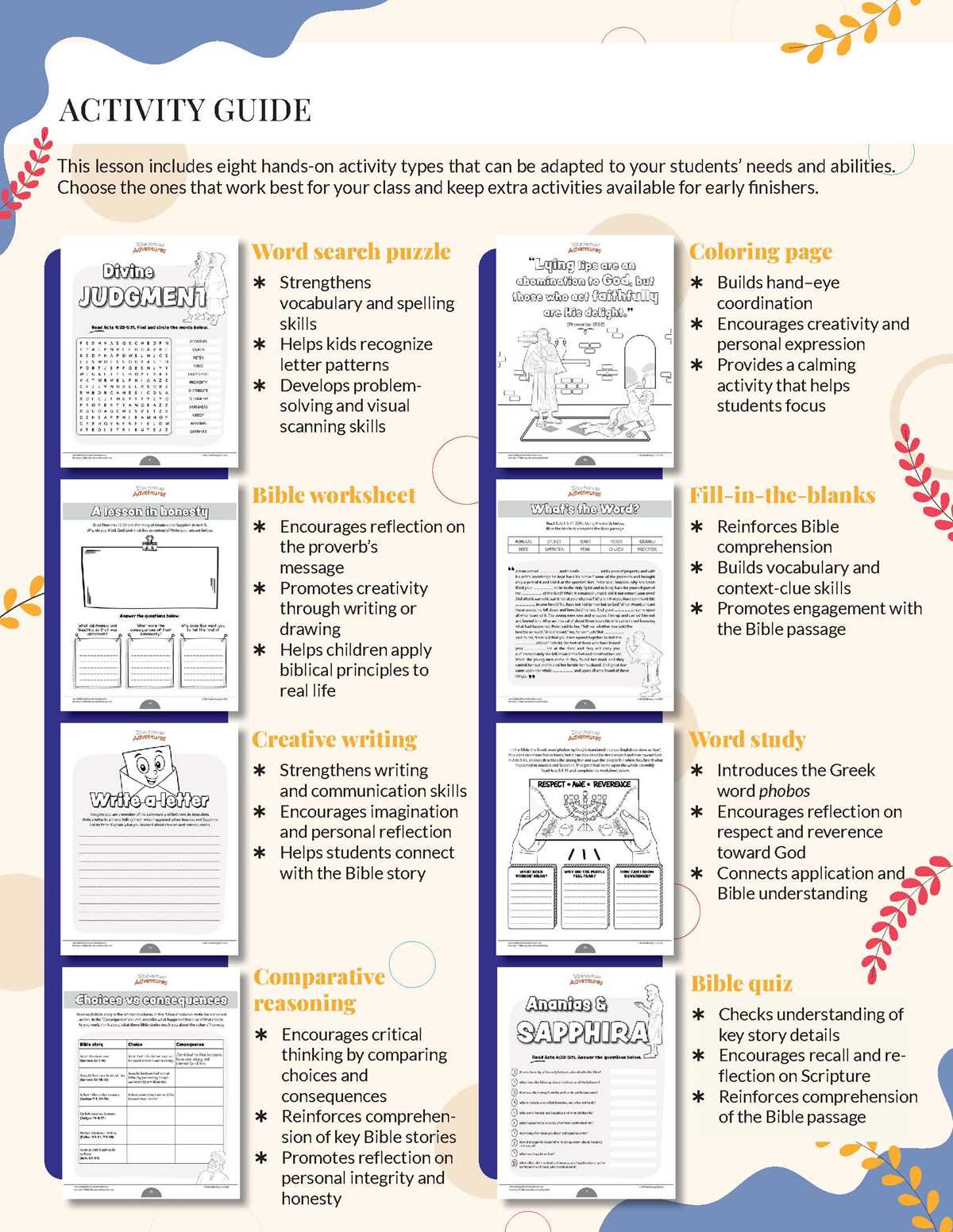 honesty worksheet