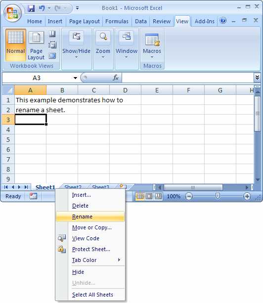 how do you rename a worksheet