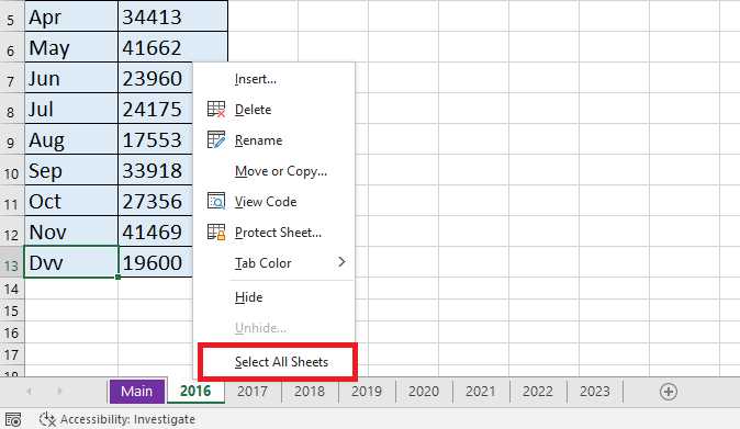 how to group worksheets excel