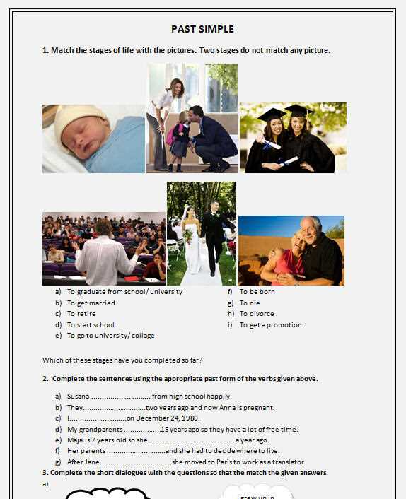 human life stages worksheet