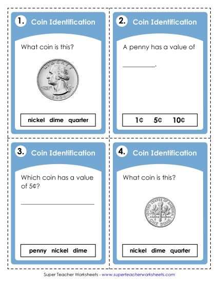 identify money worksheet