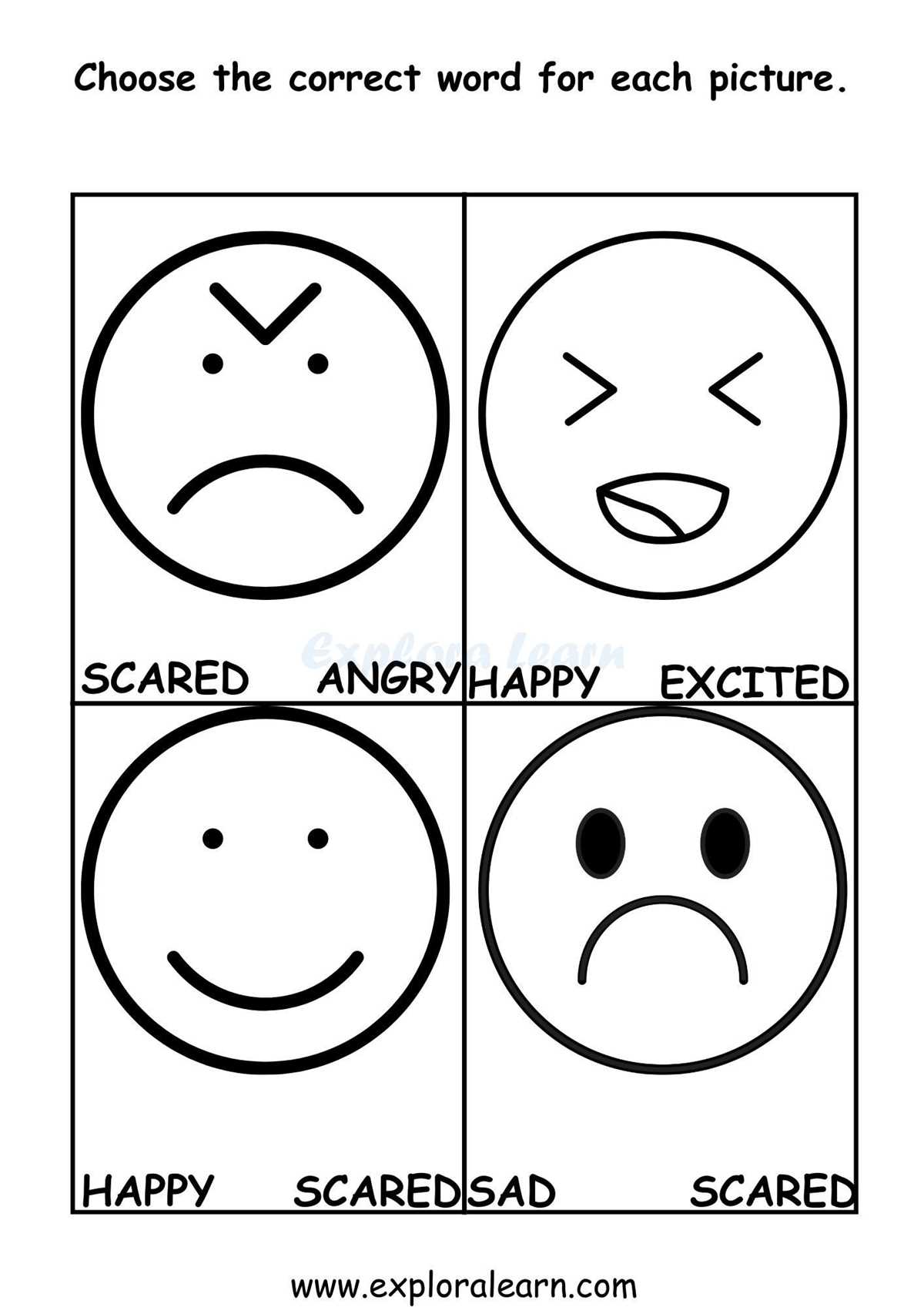 identifying emotions worksheet
