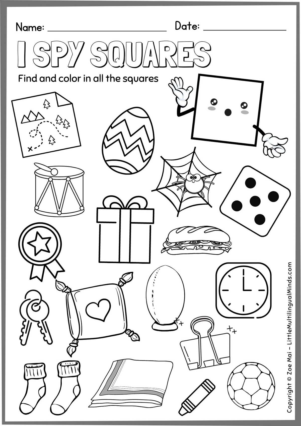 identifying shapes worksheets