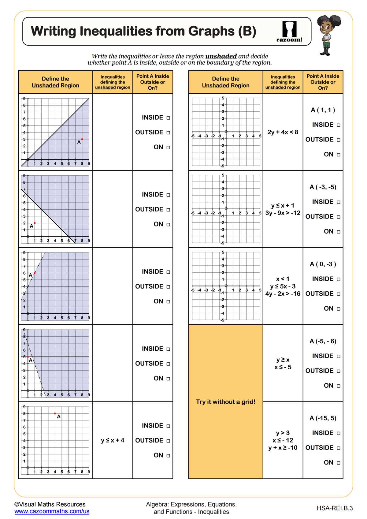 inequalities algebra 2 worksheet