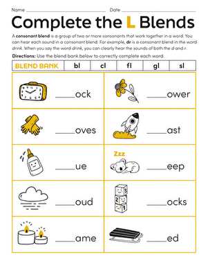 initial consonant blends worksheets