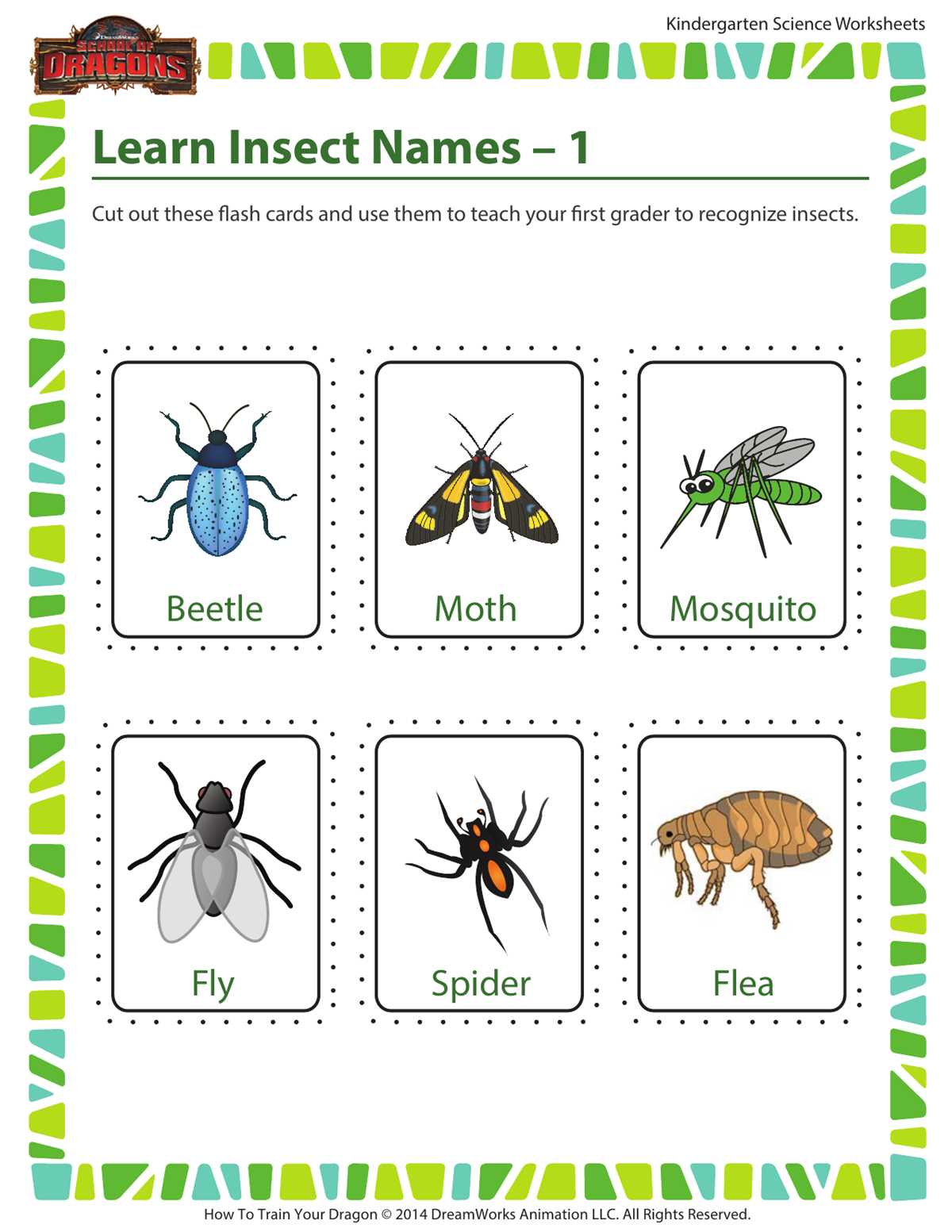 insect kindergarten worksheets