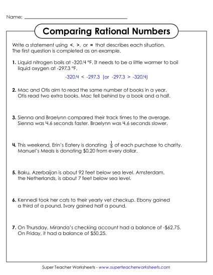 integers and rational numbers worksheet integers and rational numbers worksheet