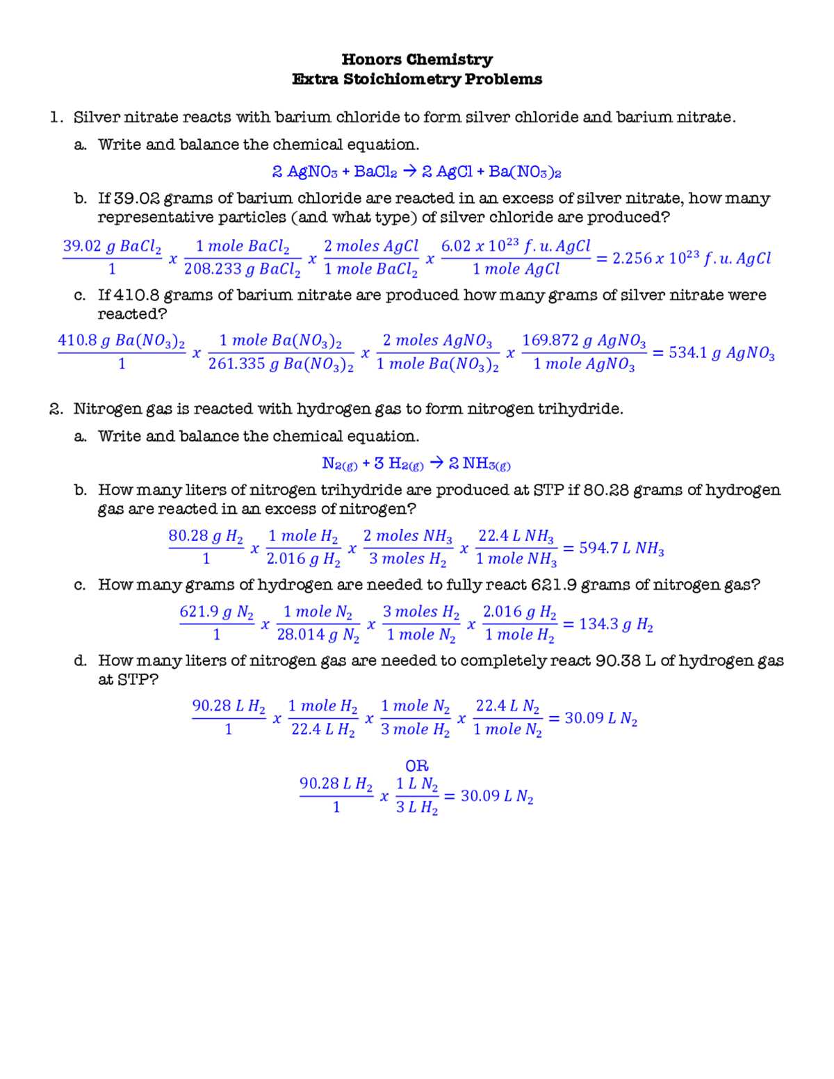 intro to stoichiometry worksheet intro to stoichiometry worksheet