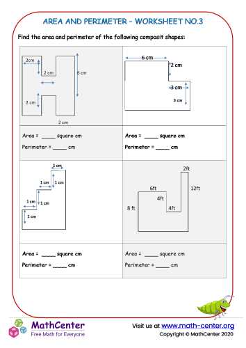 irregular shapes area and perimeter worksheet