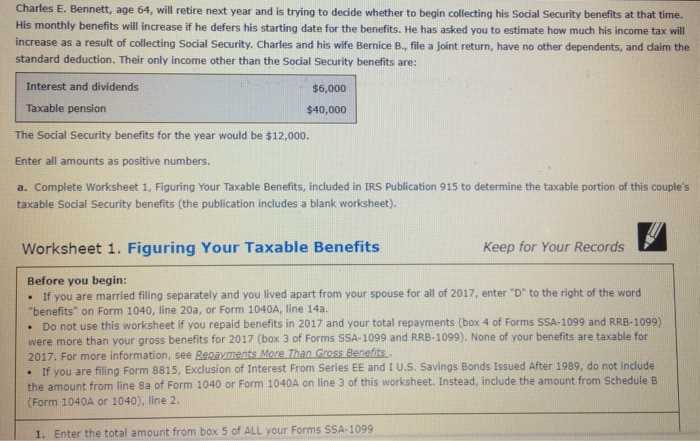 irs 1040 social security worksheet