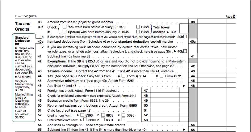 irs 1040 worksheet