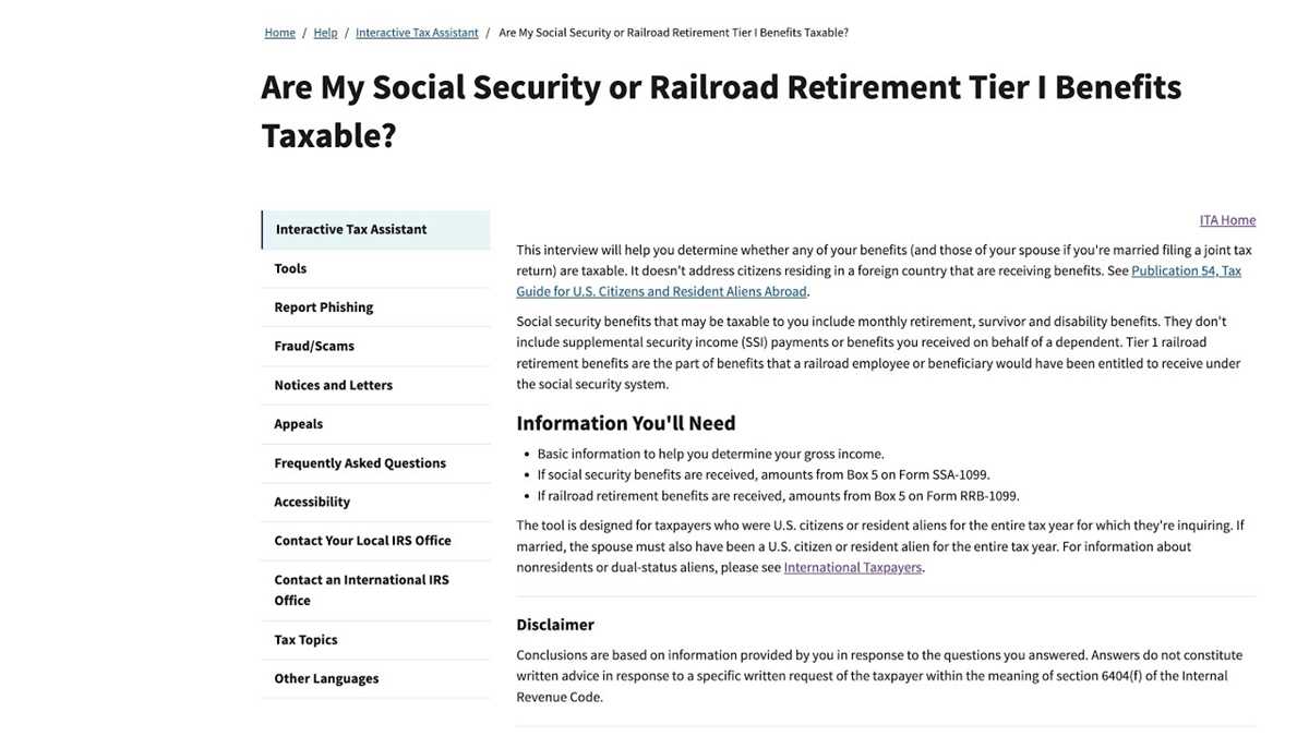 irs social security taxable worksheet