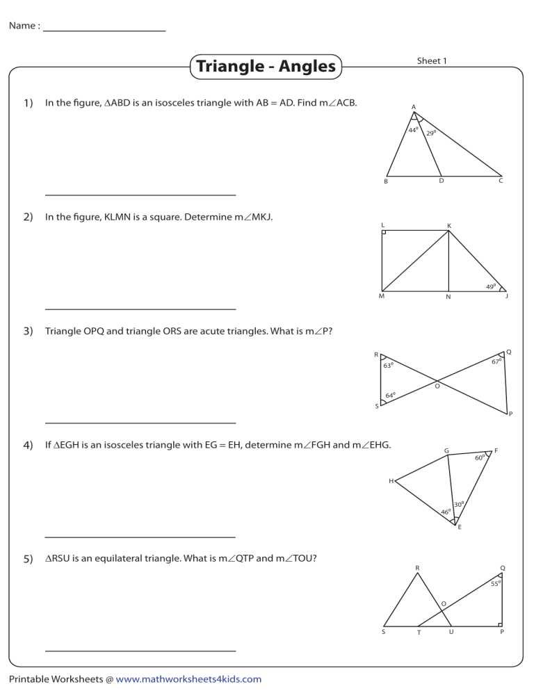 isosceles triangle theorem worksheet